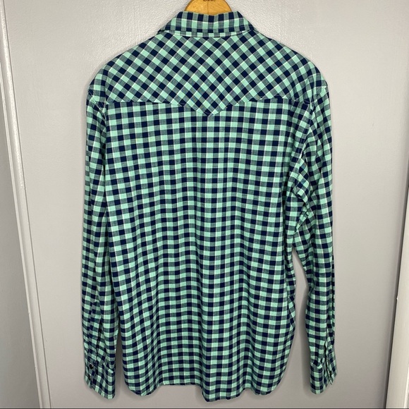 LUCKY BRAND Blue and Green Plaid Snap Down Shirt - Picture 4 of 4